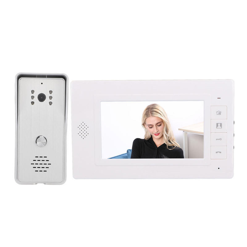 OutsideWorld Smart Video Gegensprechanlage mit 7-Zoll-Bildschirm und 120 Grad Weitwinkel, kabelgebundenes Türtelefon Türklingel-Kit in Weiß - Bild 2