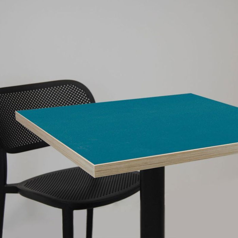 RestooTab Stehtisch Dina quadratisch mit blauer Platte und schwarzem Gestell, B/T/H: 60 x 60 x 112 cm - Bild 2