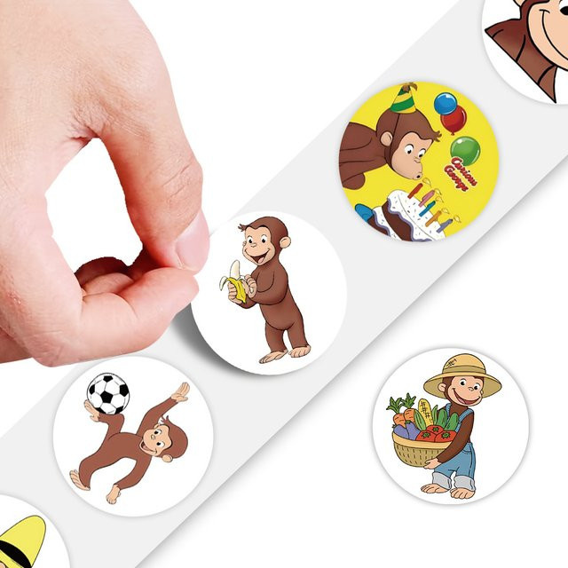 GOGOTU Curious George Anime Cartoon Versiegelungsaufkleber, 500 Stück - Bild 1