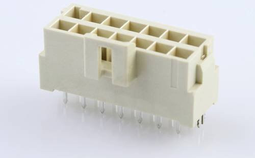 Molex Einbau-Buchsenleiste Standard in Beige mit Goldkontakten, 14 Polzahl, Rastermaß: 3.50 mm - Bild 1