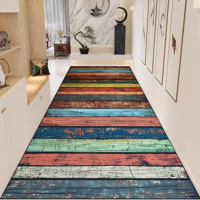 Karpetti Flur-Teppich im nordischen Stil, geometrisches Design, rutschfest und waschbar, B/T: 80 x 200 cm - Bild 1