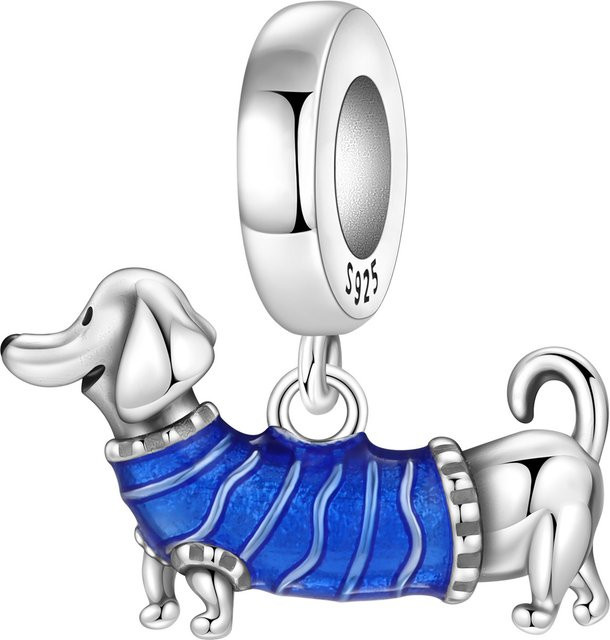 Orstarry Charm-Anhänger, 925 Silber, Wursthund-Tierperlen, Unisex - Bild 1