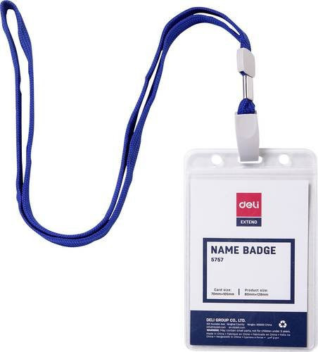 DELI E5757 Namensschild aus transparentem PVC, 50 Stück, B: 8,0 cm, H: 12,8 cm - Bild 1