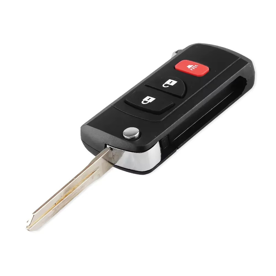 KEYYOU Flip Remote Autoschlüssel Gehäuse mit Shell Fall für Nissan Pathfinder Titan Versa Maxima Frontier Xterra in Schwarz - Bild 1