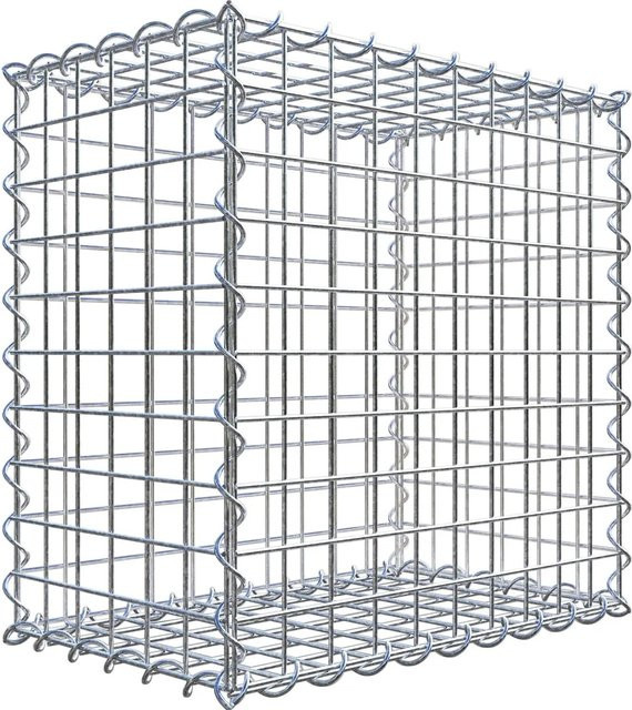 Gabiona Spiralgabione aus Stahl in Silbergrau, B/T/H: 50 x 50 x 30 cm - Bild 1