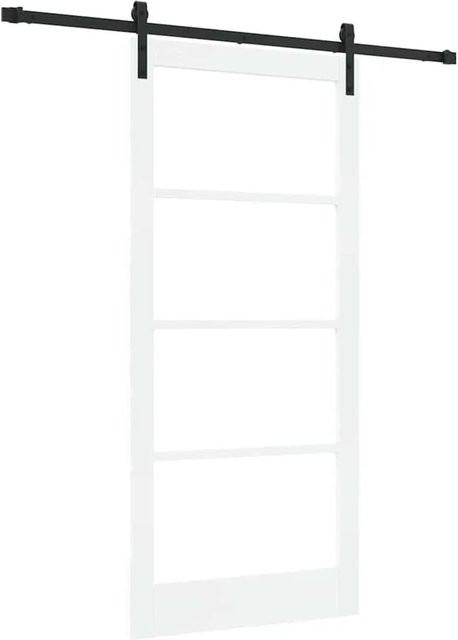 vidaXL Schiebetür ORKDAL modern in Weiß und Schwarz mit Glas, B: 93 cm, H: 202 cm - Bild 1