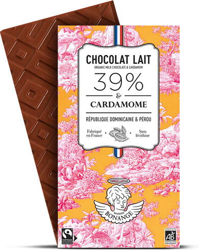 Maison Bonange Bio-Vollmilchschokolade Kardamom 80 g - Bild 1