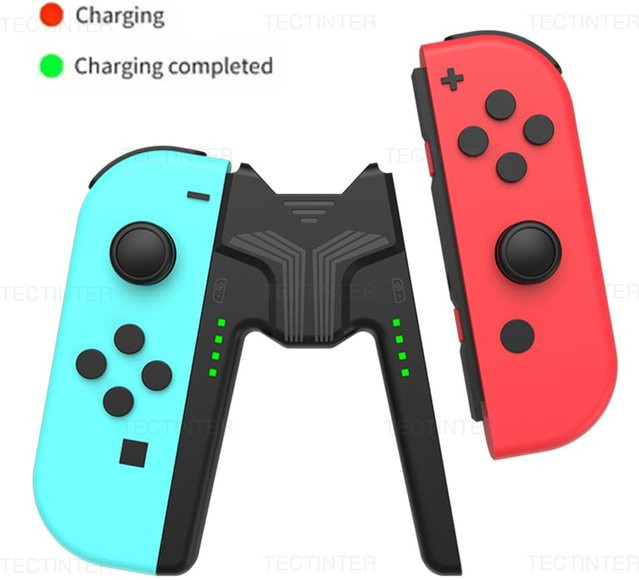 Ladestation und Halterung für Nintendo Switch und OLED Modelle, Ladegriff für Joy-Con Controller in Schwarz - Bild 1