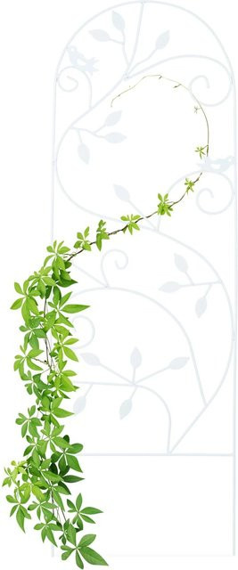 Relaxdays Rankgitter aus Eisen mit Vogel-Motiv in Weiß, B: 120 cm, T: 40 cm, H: 0,5 cm - Bild 1