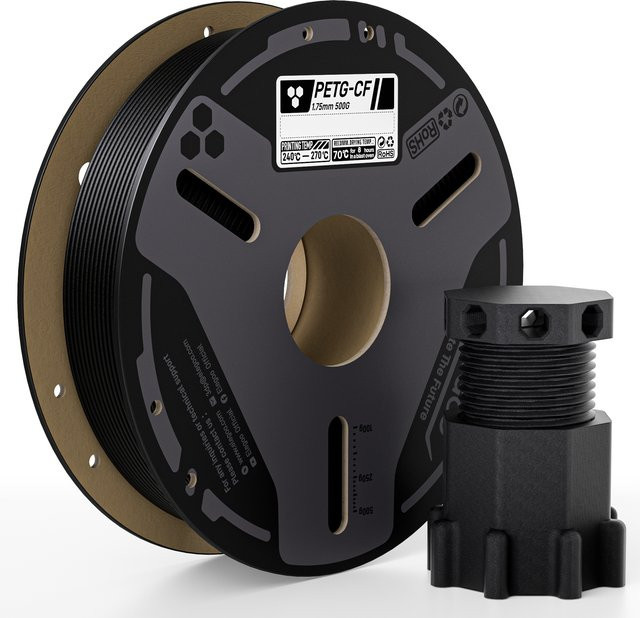 ELEGOO PETG-CF Carbonfaser-Filament Mehrfarbig (Grün, Schwarz), 1,75 mm, 1 kg, für FDM-3D-Drucker - Bild 1