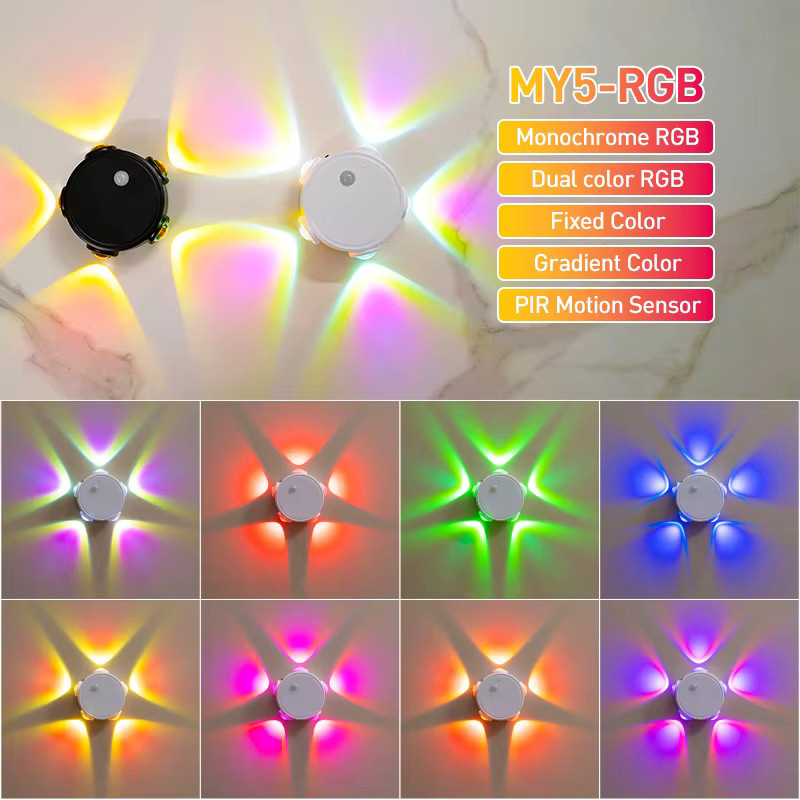 FLOWMIST RGB LED Gaming-Atmosphärenleuchte mit PIR-Bewegungssensor, wiederaufladbare magnetische Wandlampe in Multicolour und Weiß, runde Design-Ambientebeleuchtung mit Touch-Funktion - Bild 3