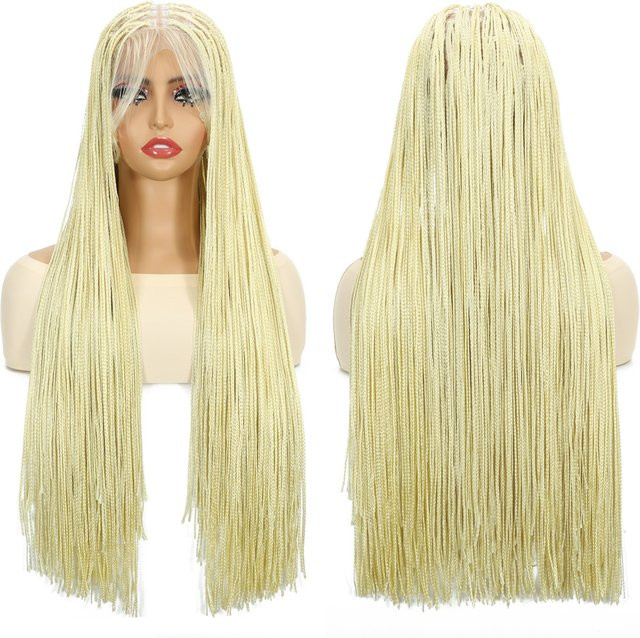 RANSQIN Synthetikperücke, 13x5 Lace Frontal, geflochten, blond, lange - Bild 1
