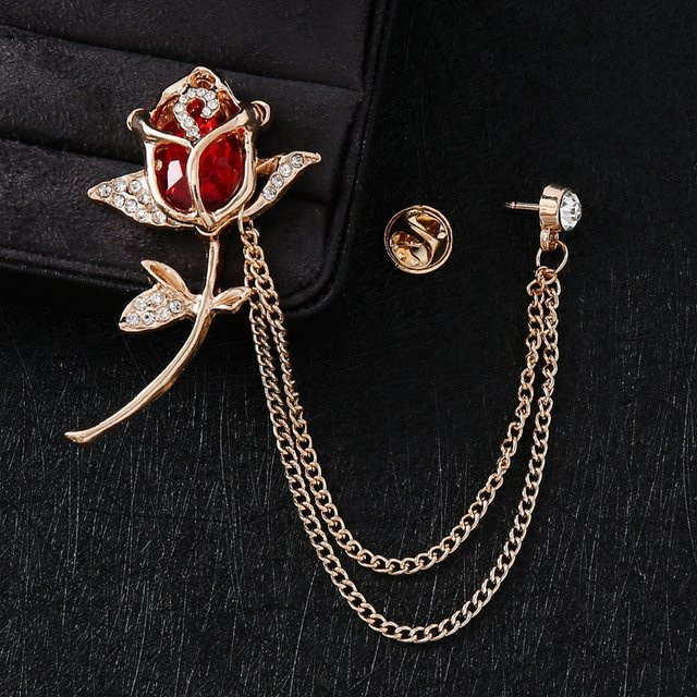 i-Remiel Brosche Blume Strass, Quaste, Unisex - Bild 1