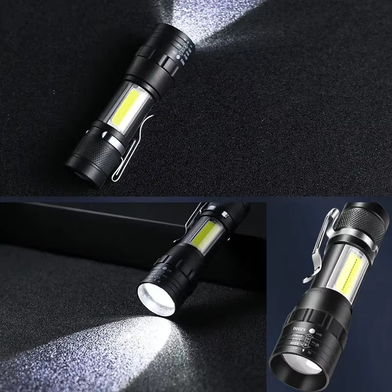 XIWANGFIRE Mini LED Taschenlampe T6, wiederaufladbare USB-Taschenlampe in Schwarz, wasserdicht und leistungsstark für Camping und Outdoor - Bild 6