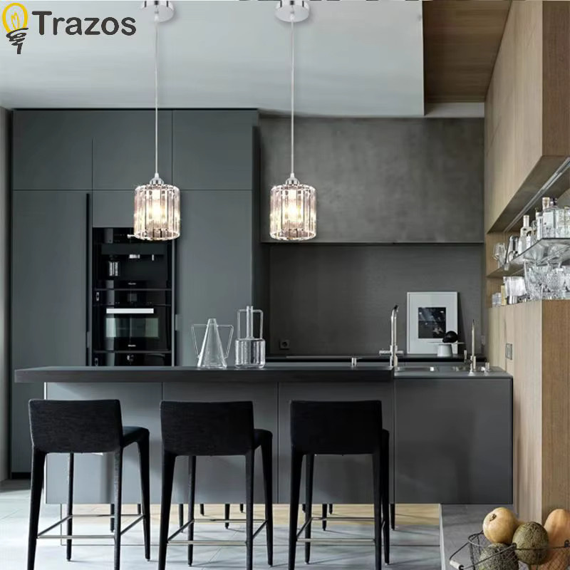 TRAZOS LED Kristall Kronleuchter Modern in Chrom und Transparent für Wohnzimmer und Esszimmer - Bild 4