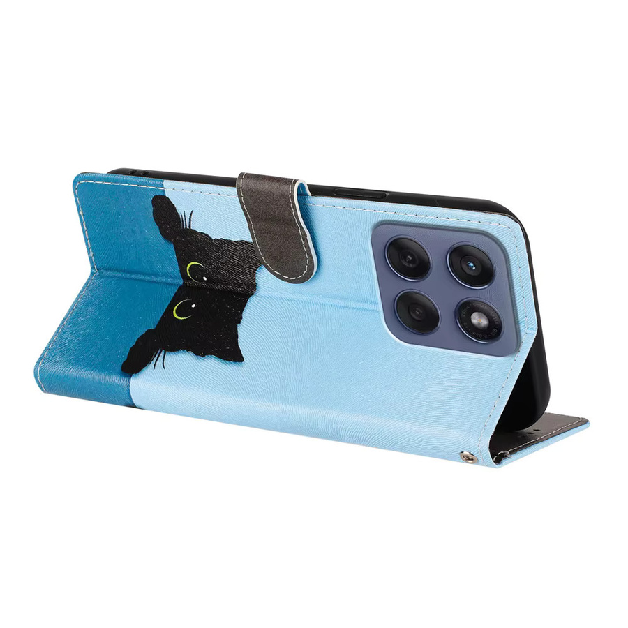 Cartoon Magnetische Leder Brieftasche Schutzhülle für Motorola Moto Edge 5G UW in Blau - Bild 5