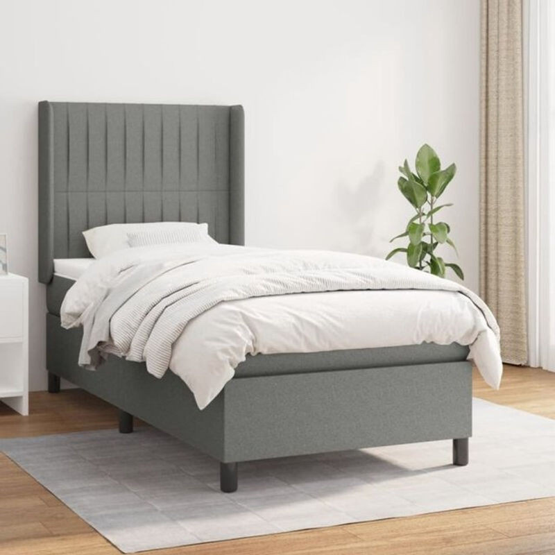 Vidaxl Boxspringbett mit Matratze aus Stoff in Anthrazit B/T/H: 80 x 200 cm - Bild 1