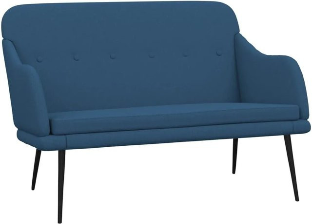 vidaXL Sitzbank Blau aus Stoff mit Metallgestell B/T/H: 110 x 76 x 80 cm - Bild 1