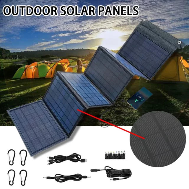 EESBAO Faltbares 100 W Solarpanel mit USB-C für tragbare 12 V Aufladung und Outdoor-Powerbank - Bild 1