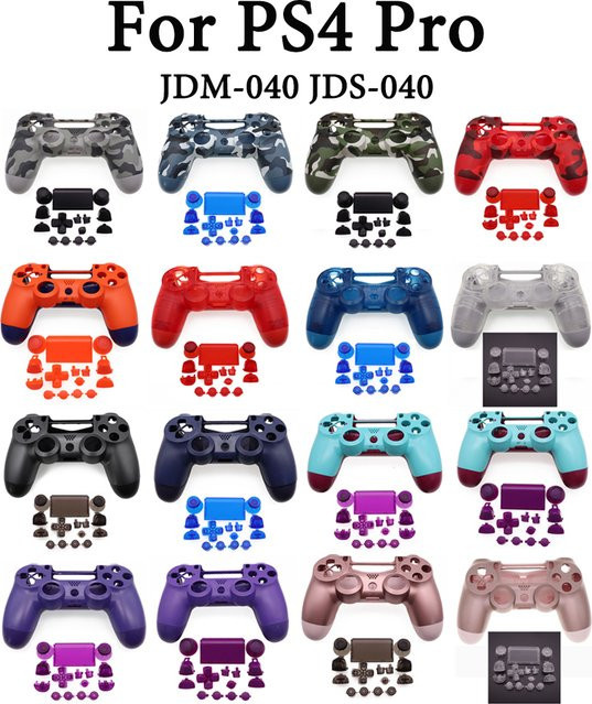 TingDong DIY Full Shell Case Gehäuse und Tasten Set für PS4 Pro 040 Controller Ersatzteile mit Joystick JDS-040 JDM-040 - Bild 1
