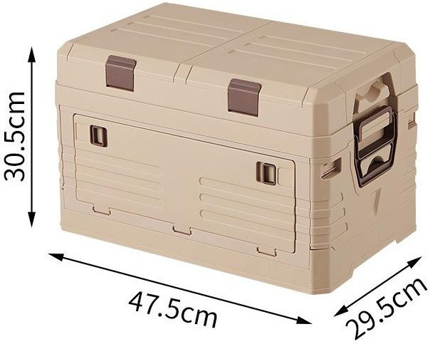 Binchi Outdoor Camping Box mit Holzdeckel in Beige, faltbare Tragetasche und Lagerbox für das Auto - Bild 1