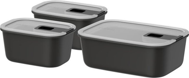 Mepal EasyClip Frischhaltedosen Set 3-teilig, Schwarz, 2x 450 ml und 1x 1000 ml - Bild 1