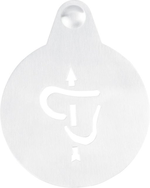 CosyHome Latte Art Schablone aus Edelstahl für Kaffee und Cappuccino, rund, Silber/Weiß, Durchmesser: 10,5 cm - Bild 1