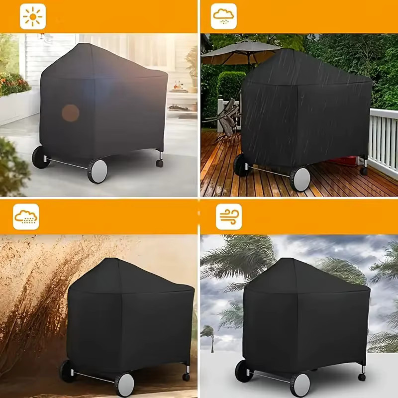 Weber Performer Deluxe Holzkohlegrillabdeckung 22 Zoll in Schwarz mit verstellbarem Kordelzugverschluss - Bild 4