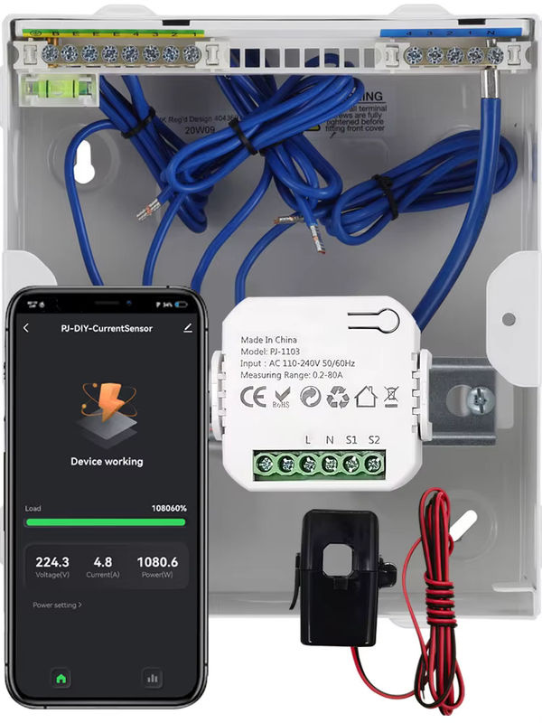 Smart Life WLAN-Energiezähler 80A mit Klemmstromwandler und App zur Stromverbrauchsüberwachung und Stromstatistik, MatSee Plus - Bild 6