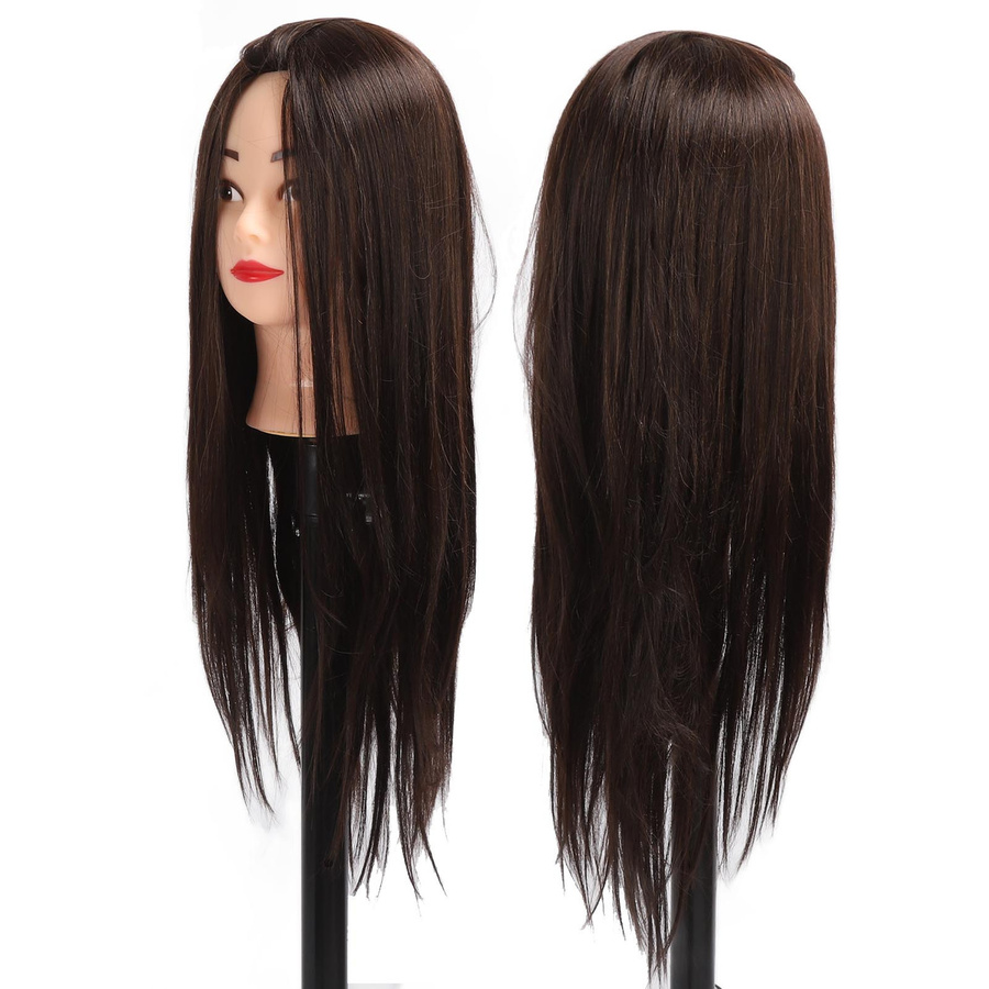 Haarpuppe mit Ständerklemme, Mittelscheitel, Friseur Kosmetologie - Bild 2