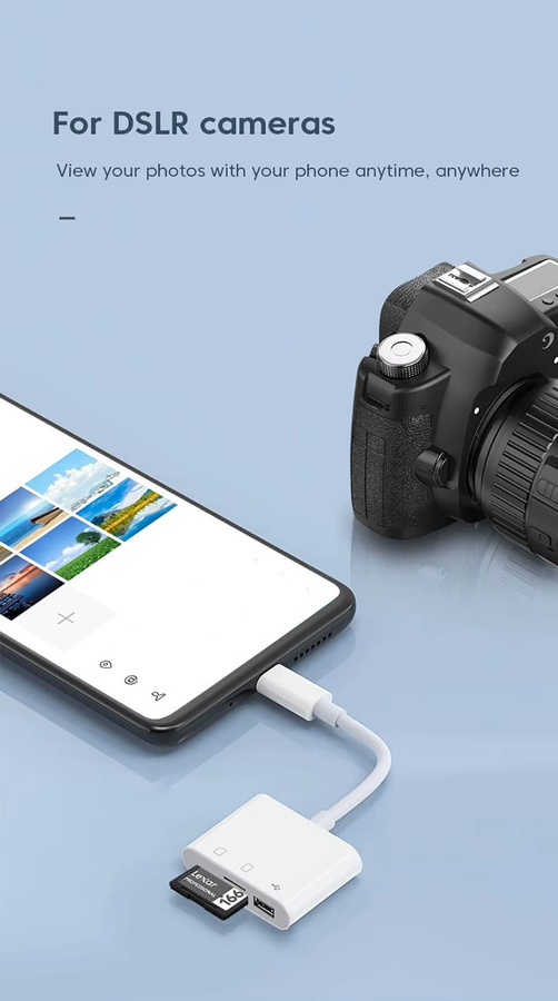 All-in-1 USB Hub Dockingstation mit SD und TF Kartenleser sowie USB-A und USB-C OTG Adapter in Weiß für iPhone, iPad, MacBook und PC - Bild 5