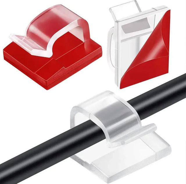 50 Stück selbstklebende Kabelclips aus Nylon von YH-Led Lighting zur Kabelorganisation in Schwarz, Weiß oder Transparent - Bild 1