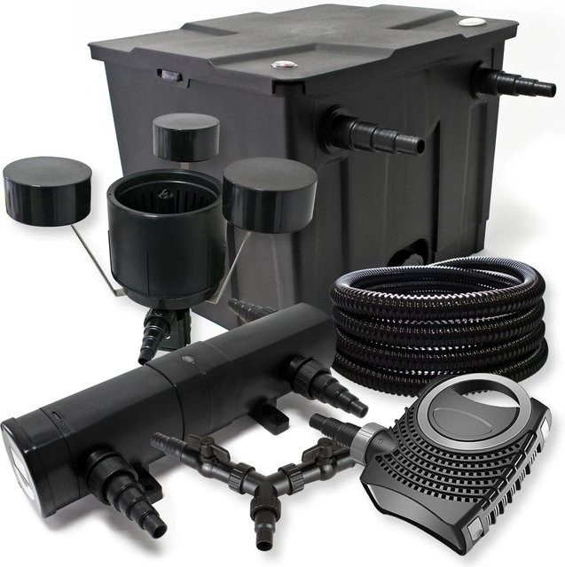 Sunsun Teichfilter Set Neo8000 mit 24W Pumpe, 25m Schlauch und Skimmer CSP25 in Schwarz für bis zu 12000L Teichvolumen - Bild 1