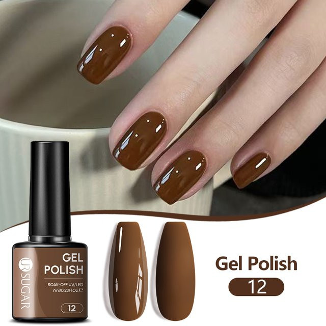 UR SUGAR Nagel Gel, Braun, Glänzend, 7 ml - Bild 1