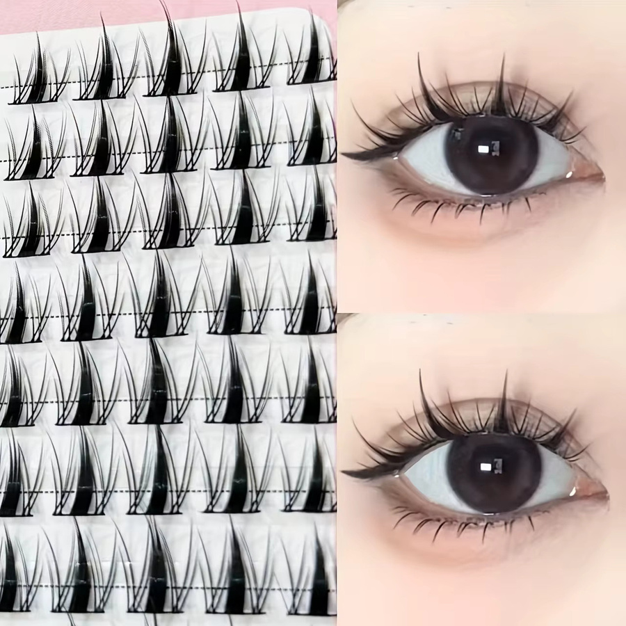 Mixiaohe Manga Angel Wimpern, 100 Bündel, 10-13mm, Schwarz - Bild 2