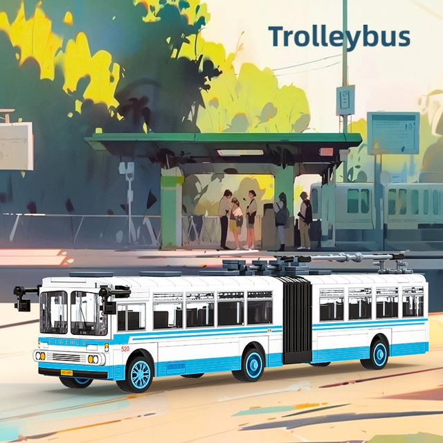 Wangge Kleinpartikel-Baustein-Set Touristen-Sightseeing-Transportbus Automodell Spielzeug in Weiß - Bild 1