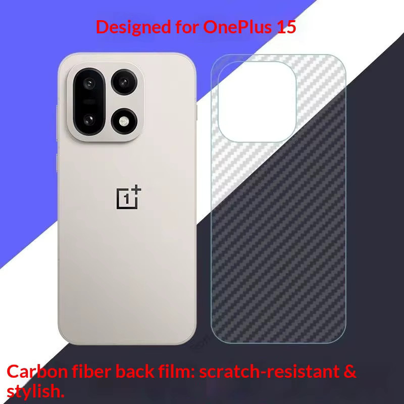 5 Stück Carbon Faser Schutzfolien für OnePlus 15, matte Rückseitenfolie, transparent - Bild 2