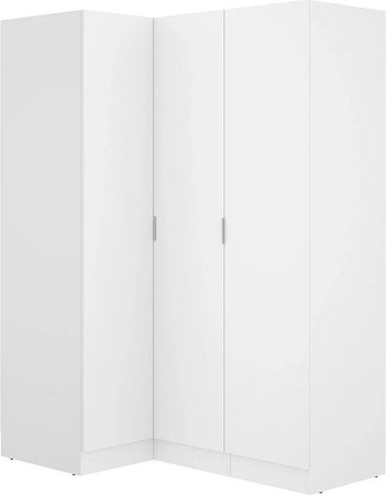 Vente-unique Kleiderschrank Listowel Eckschrank in Weiß mit Schwenktüren, Breite: 132 cm