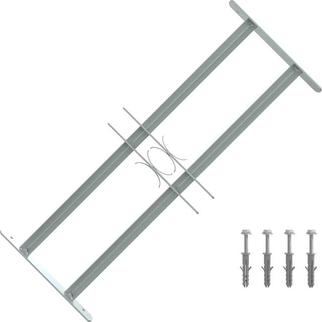 Verstellbares Fenstergitter von VD Home Furnishing aus Edelstahl mit 2 Querstreben in Weiß, Breite: 500 mm bis 650 mm - Bild 1
