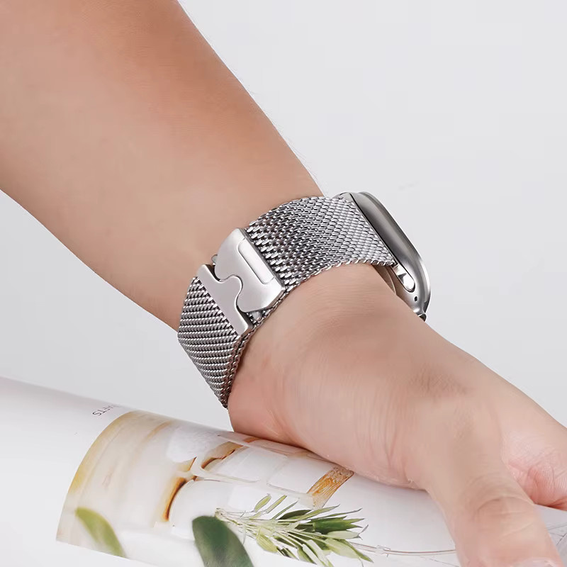 FancyWrist Uhrenarmband Milanaise, Edelstahl, Silber, Unisex - Bild 4