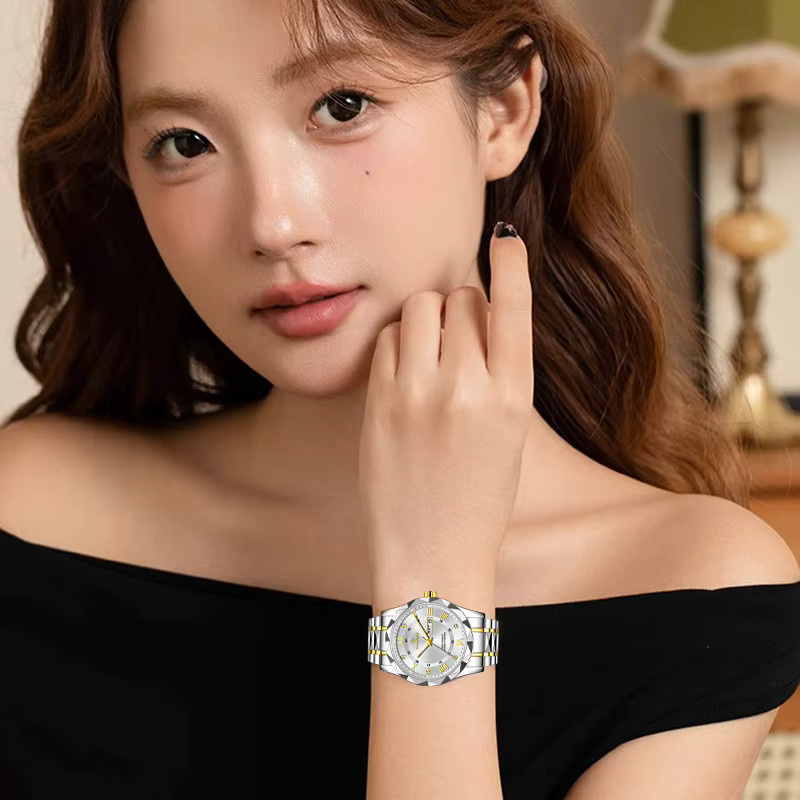 BANGWEI Armbanduhr, Quarz, Edelstahl, Diamant, Zirkonia, Damen, Silber - Bild 5