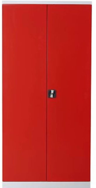 PROREGAL Stahlschrank Bee mit 4 Fachböden und Scharniertüren in Weiß-Rot, H x B x T: 195 x 92 x 42 cm - Bild 1