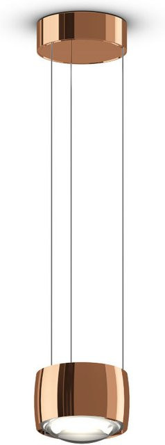 Occhio Sento sospeso LED-Pendelleuchte in Roségold mit Glaslinse und Occhio air Modul, warmweiß 2700K, höhenverstellbar bis max. 350 cm - Bild 1