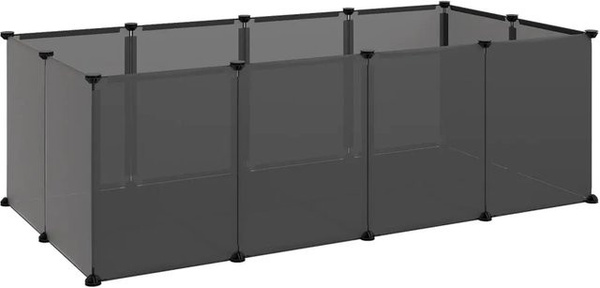 vidaXL Kleintierkäfig Schwarz aus Kunststoff und Stahl B/T/H: 144 x 74 x 46,5 cm