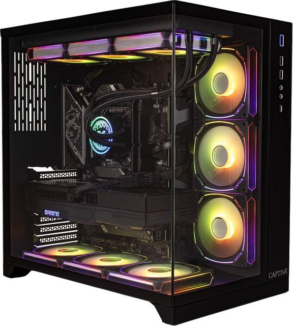 Captiva Advanced Gaming R99-458 Gaming PC in Schwarz mit Ryzen 7 9850X3D, RTX 5060 Ti 16GB GDDR7, 32GB DDR5, 2TB SSD und Wi-Fi - Bild 1