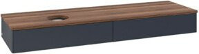 V&B Waschtischunterschrank Antao ohne Frontstruktur, Farbe Weiß mit Walnuss, B/T: 160 x 50 cm, lackiert - Bild 1