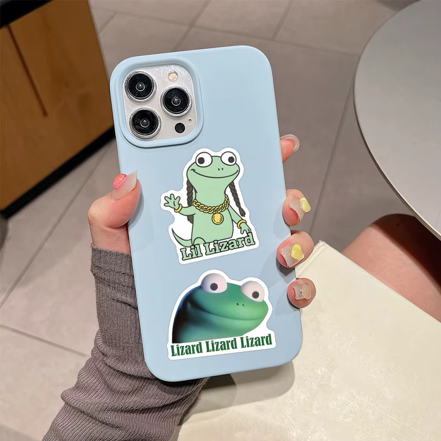 Tom Lizard Aufkleber Set mit lustigen Meme Eidechsen und Bibern, wasserfeste Sticker in Multicolour für Laptop, Handyhülle und Notizbuch, 50 Stück - Bild 4