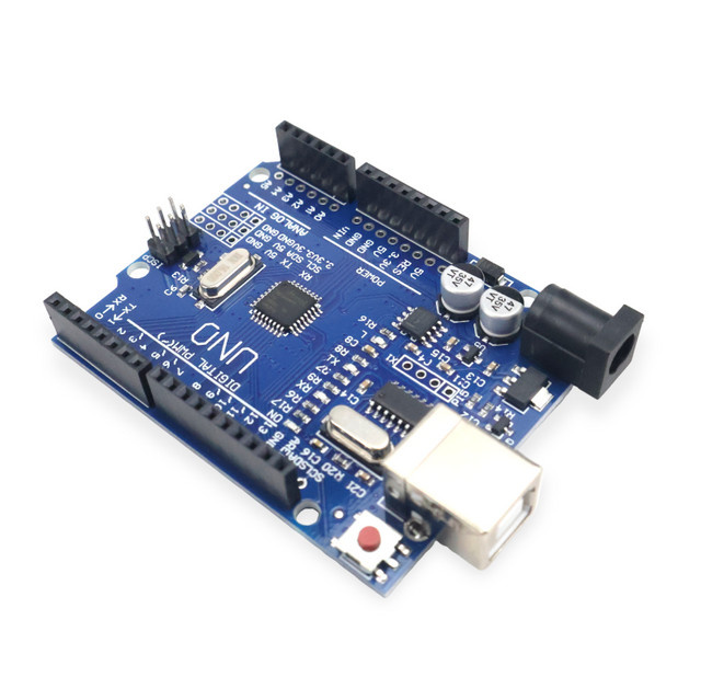Arduino R3 Development Board mit ATmega328P Chip in Blau, kompatibel mit offiziellen Stiftleisten (Löten erforderlich) – Y41A - Bild 1