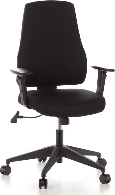 hjh OFFICE Profi Bürostuhl PRO-TEC 100 in Schwarz mit Stoffbezug, Armlehnen und Höhenverstellung - Bild 1