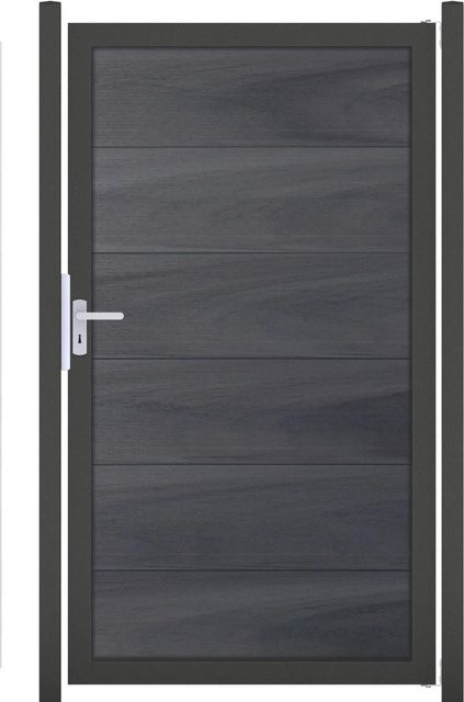 GroJaViento Zauntor Sichtschutz in Steingrau mit anthrazitfarbenem Rahmen B/H: 100 x 180 cm - Bild 1